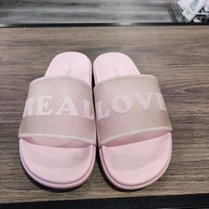 Ardene Real Love light pink slippers women's size 8